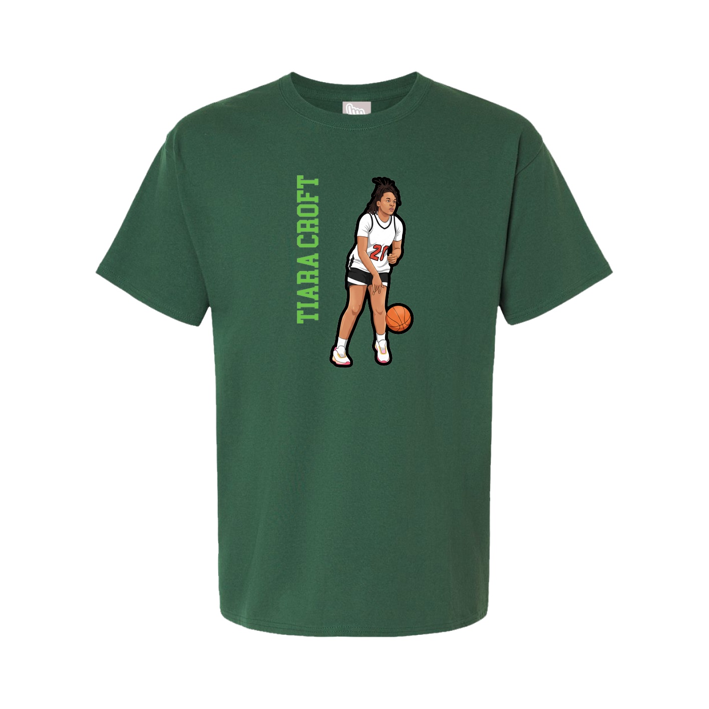 Youth Tee — Name Vertical in Green