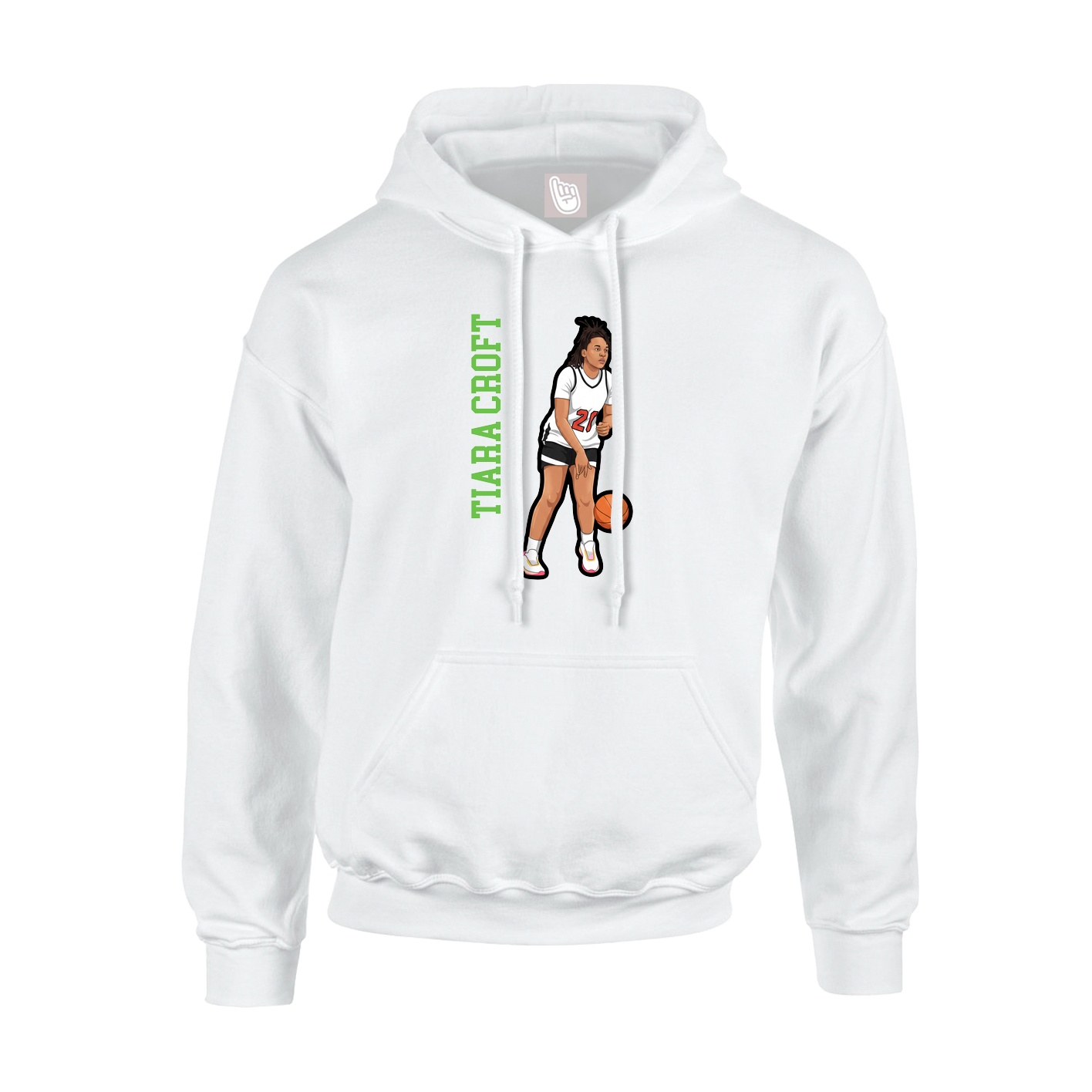 Youth Hoodie — Name Vertical in White
