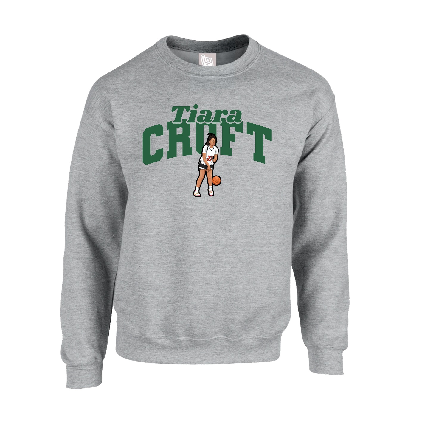 Fleece Crew — Signature Arch in Grey