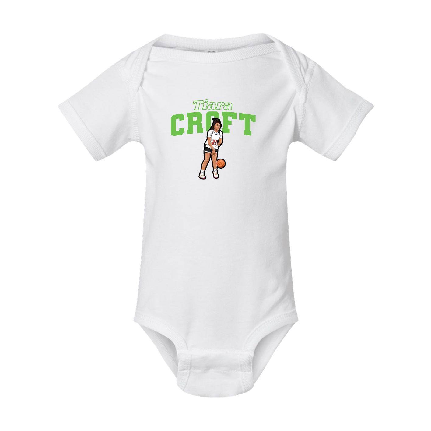 Baby Onesie — Name Arch in White