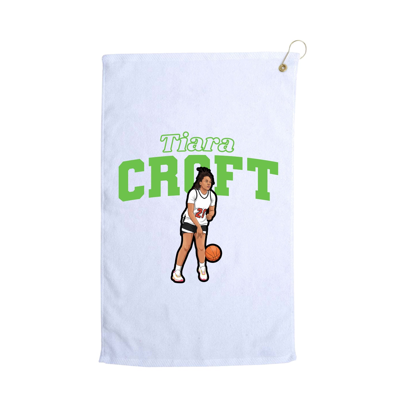 Golf Towel — Name Arch in White