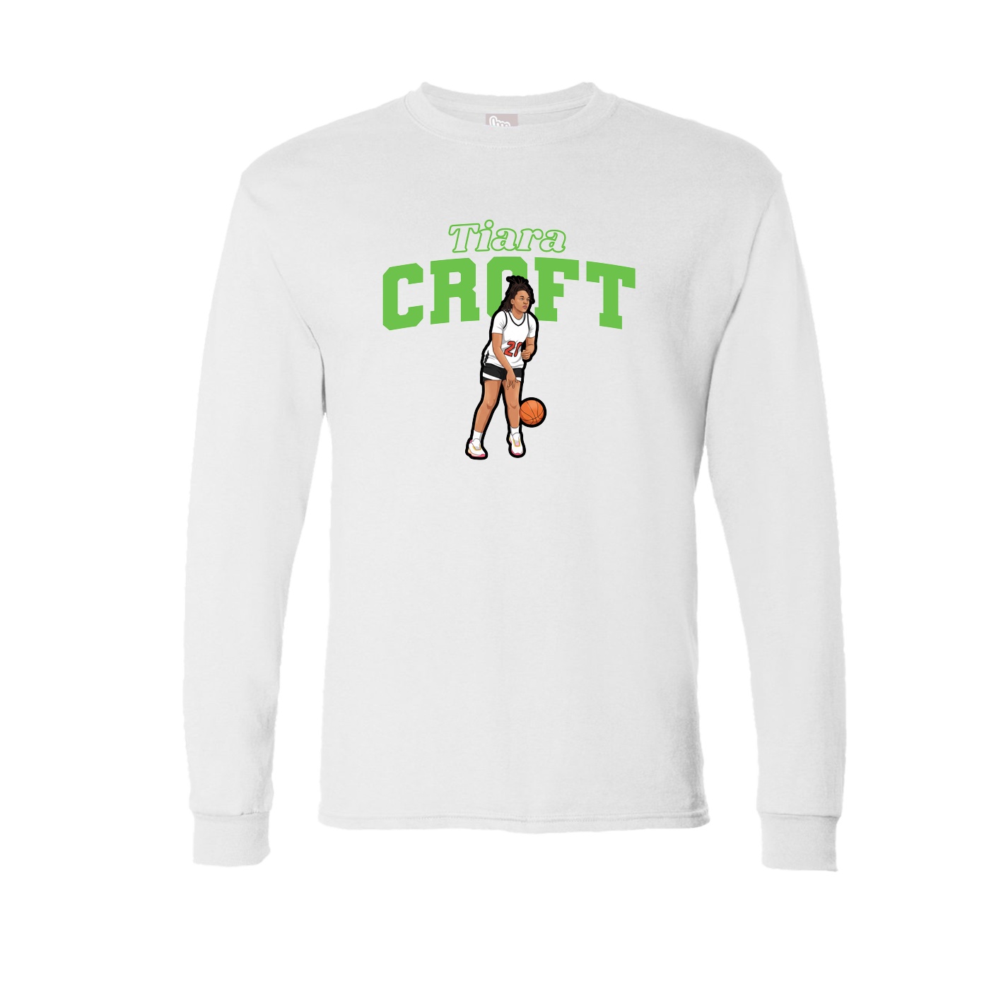 Long Sleeve Tee — Name Arch in White