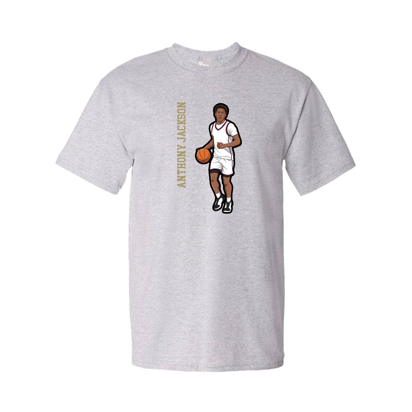 Youth Tee — Name Vertical in Grey