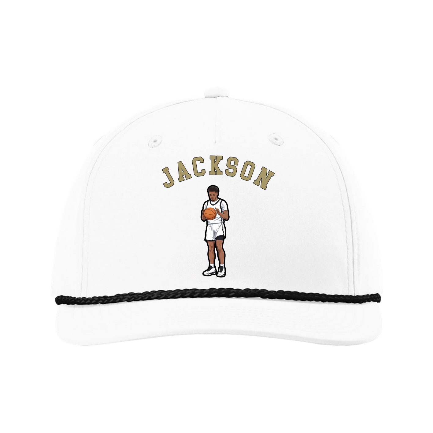 Five-Panel Classic Rope Cap — Shirsey Arch in White