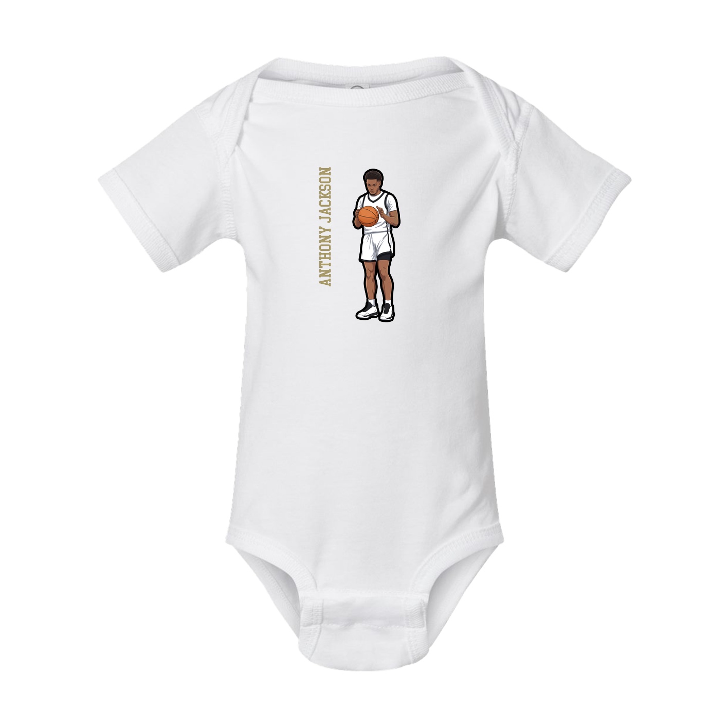 Baby Onesie — Name Vertical in White