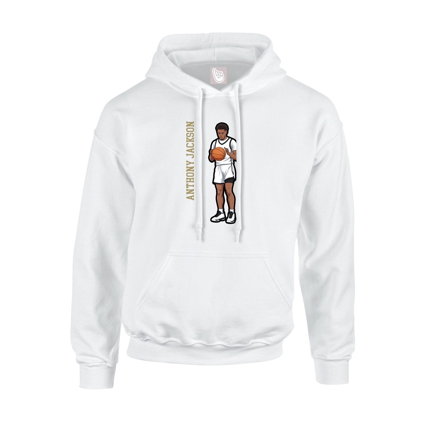 Youth Hoodie — Name Vertical in White
