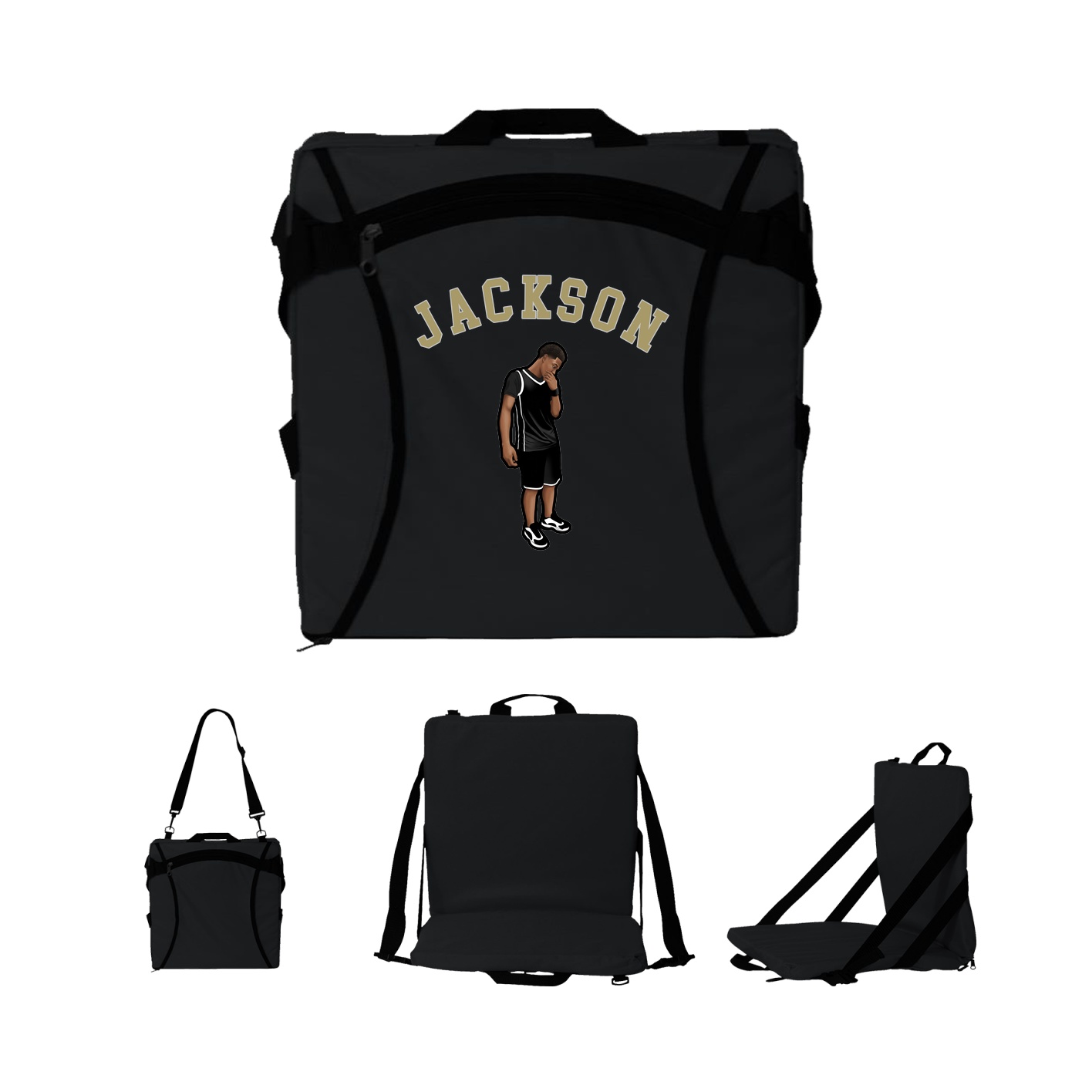 Folding Stadium Seat — Shirsey Arch in Black