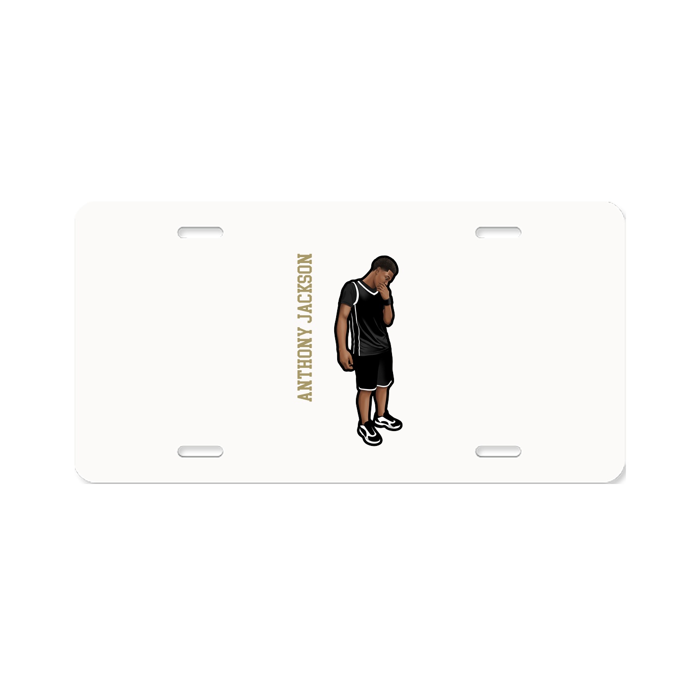 License Plate — Name Vertical in Classic