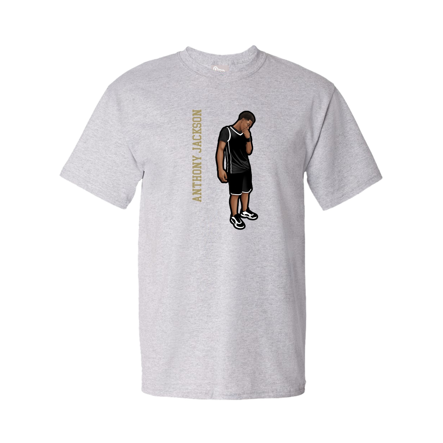 Tee — Name Vertical in Grey