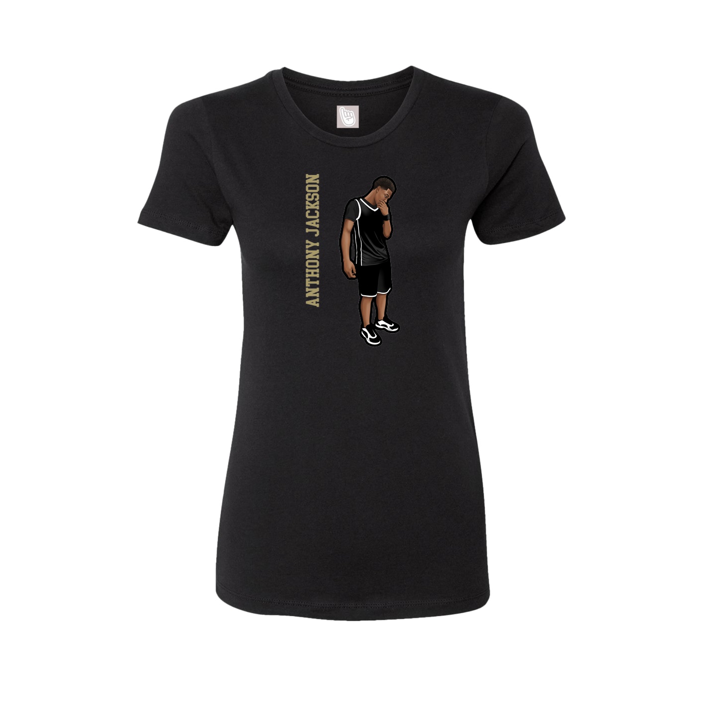 Fitted Women's Tee — Name Vertical in Black