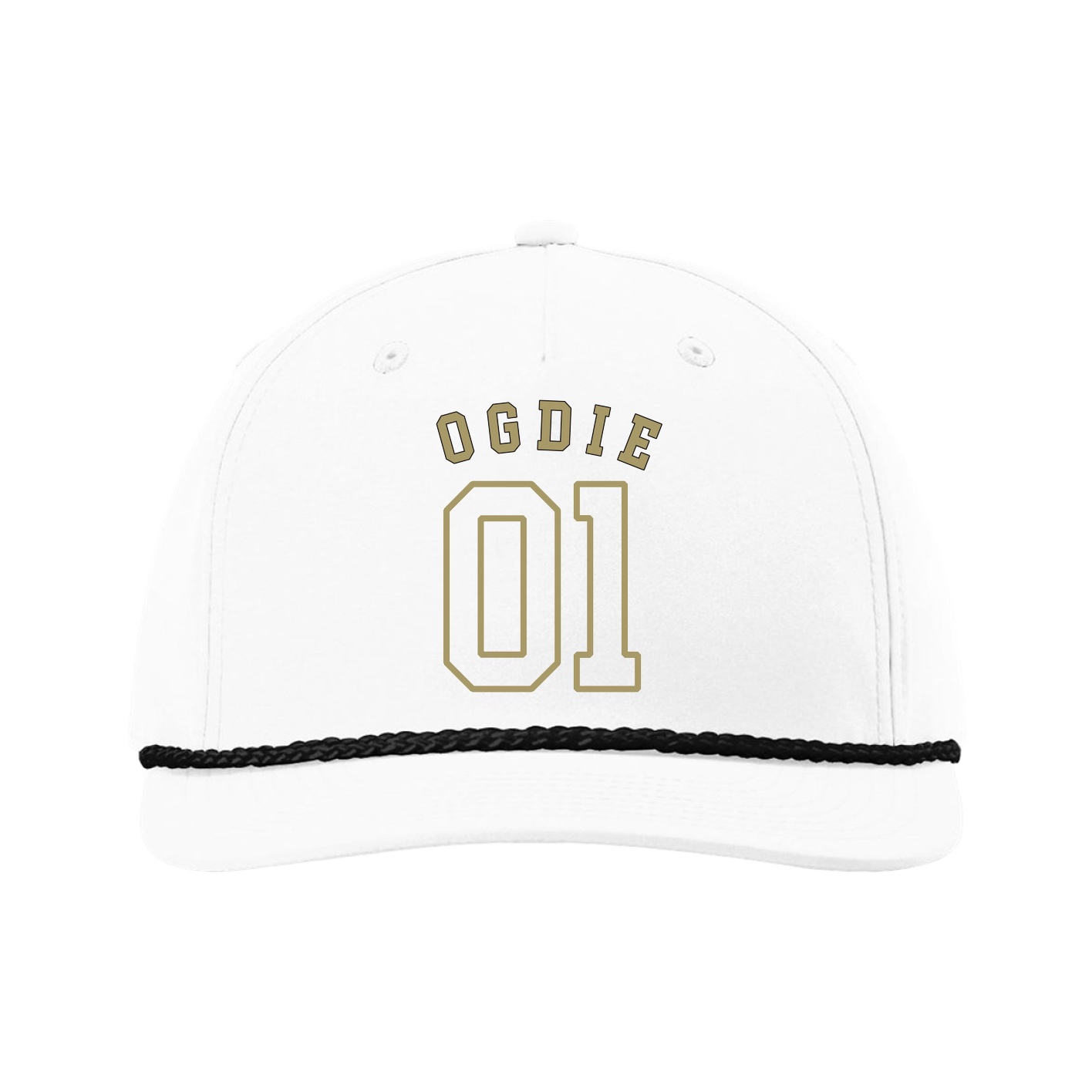 Five-Panel Classic Rope Cap — Shirsey Arch in White