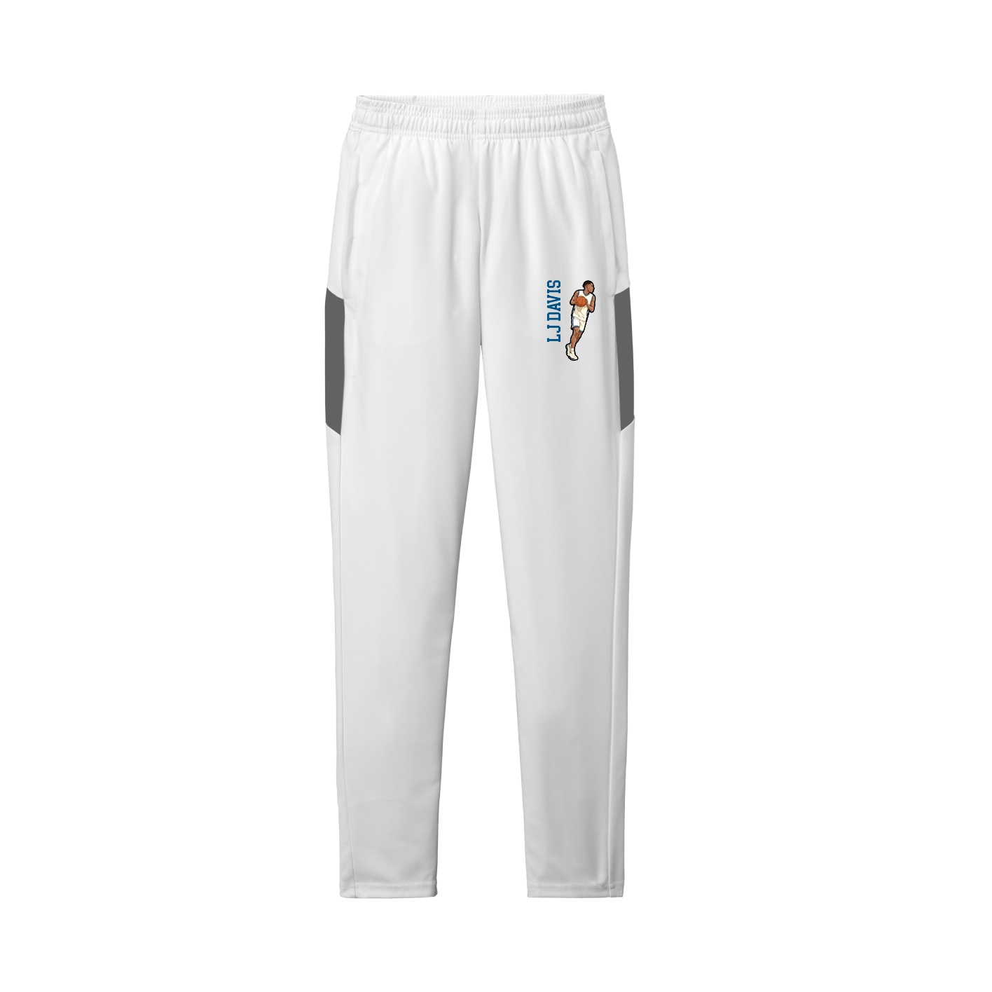 Team Travel Pant — Name Vertical in White/Grey