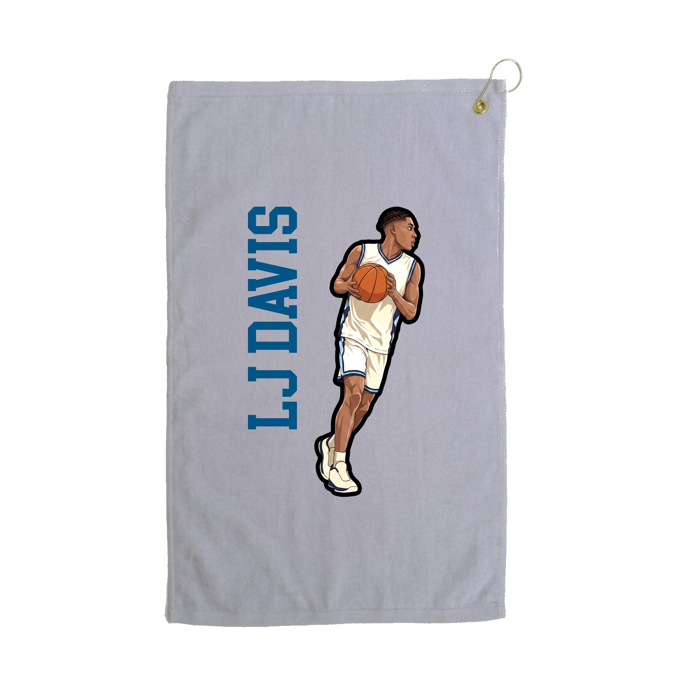 Golf Towel — Name Vertical in Grey