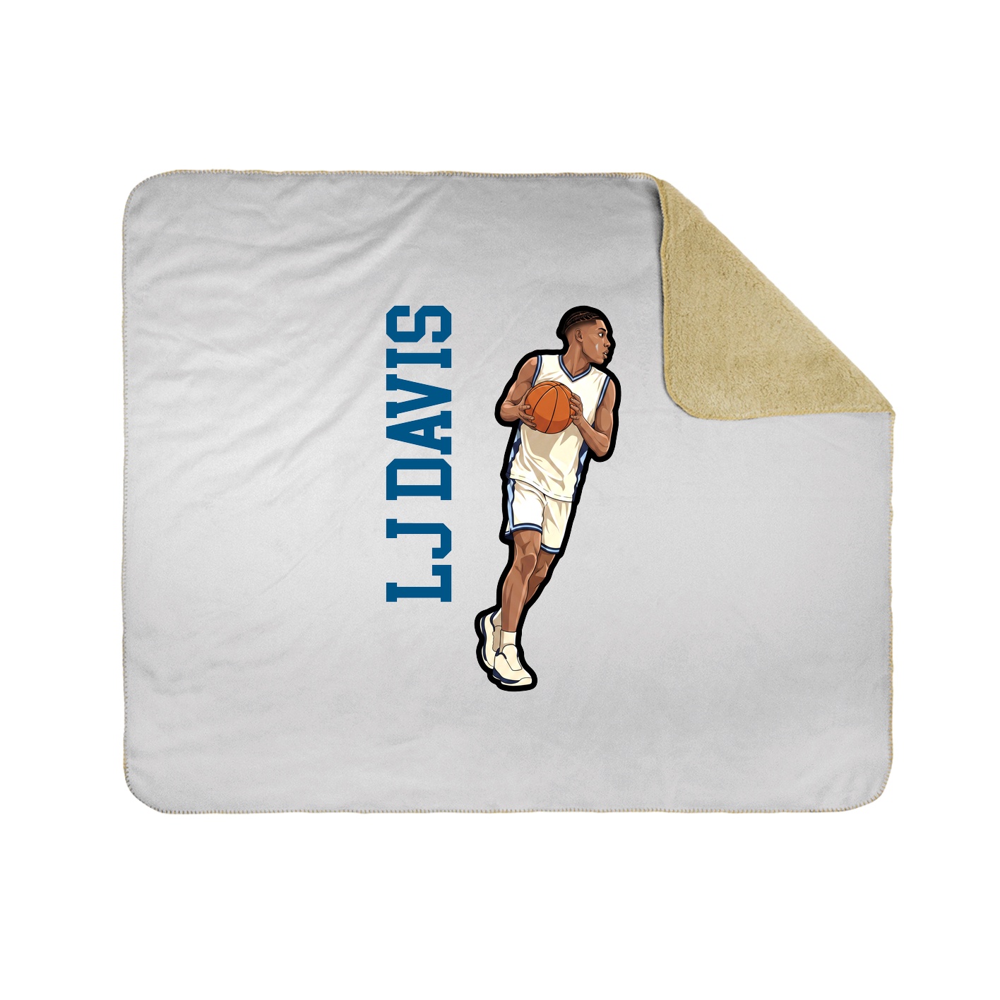 Throw Blanket — Name Vertical in White