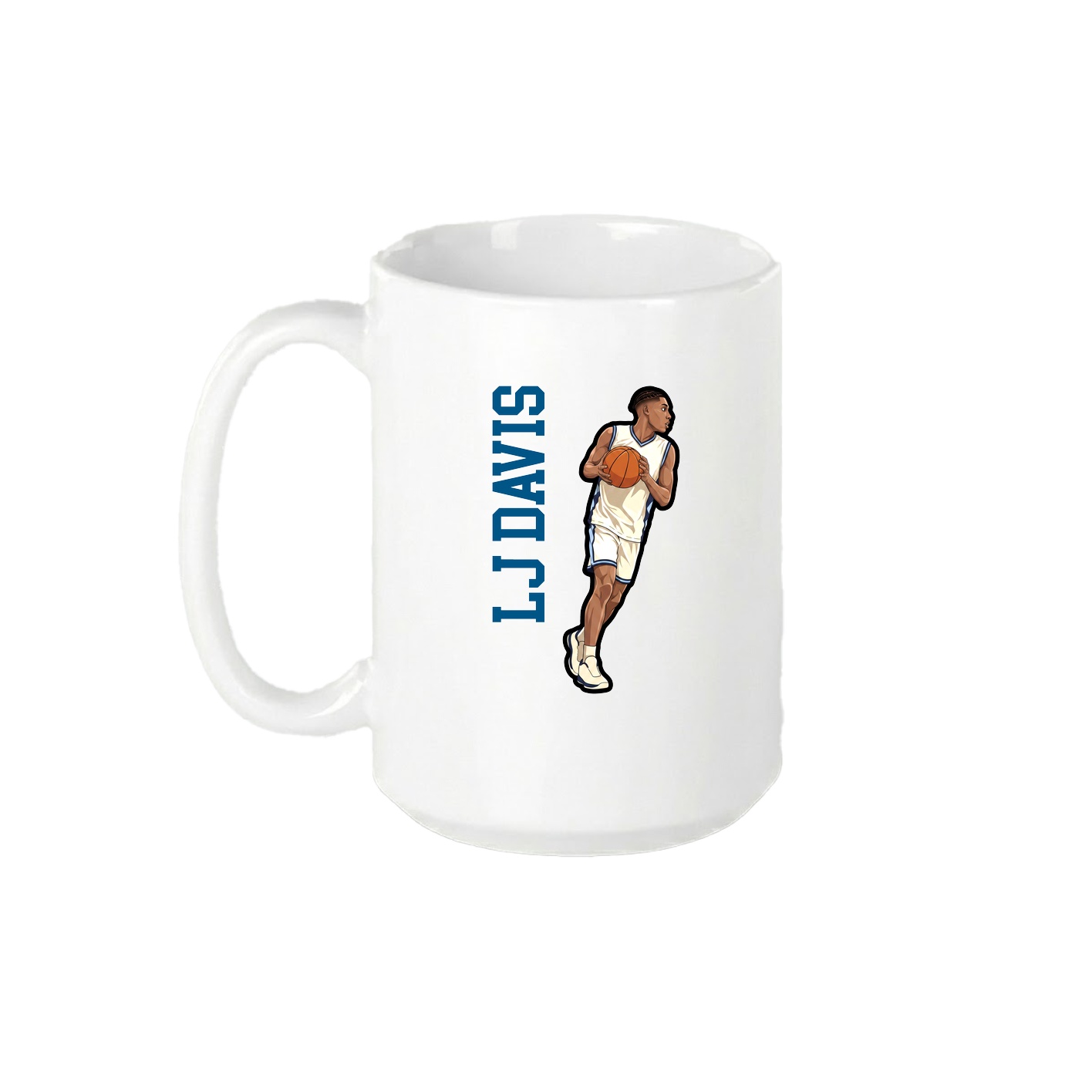 15oz Coffee Mug — Name Vertical in White