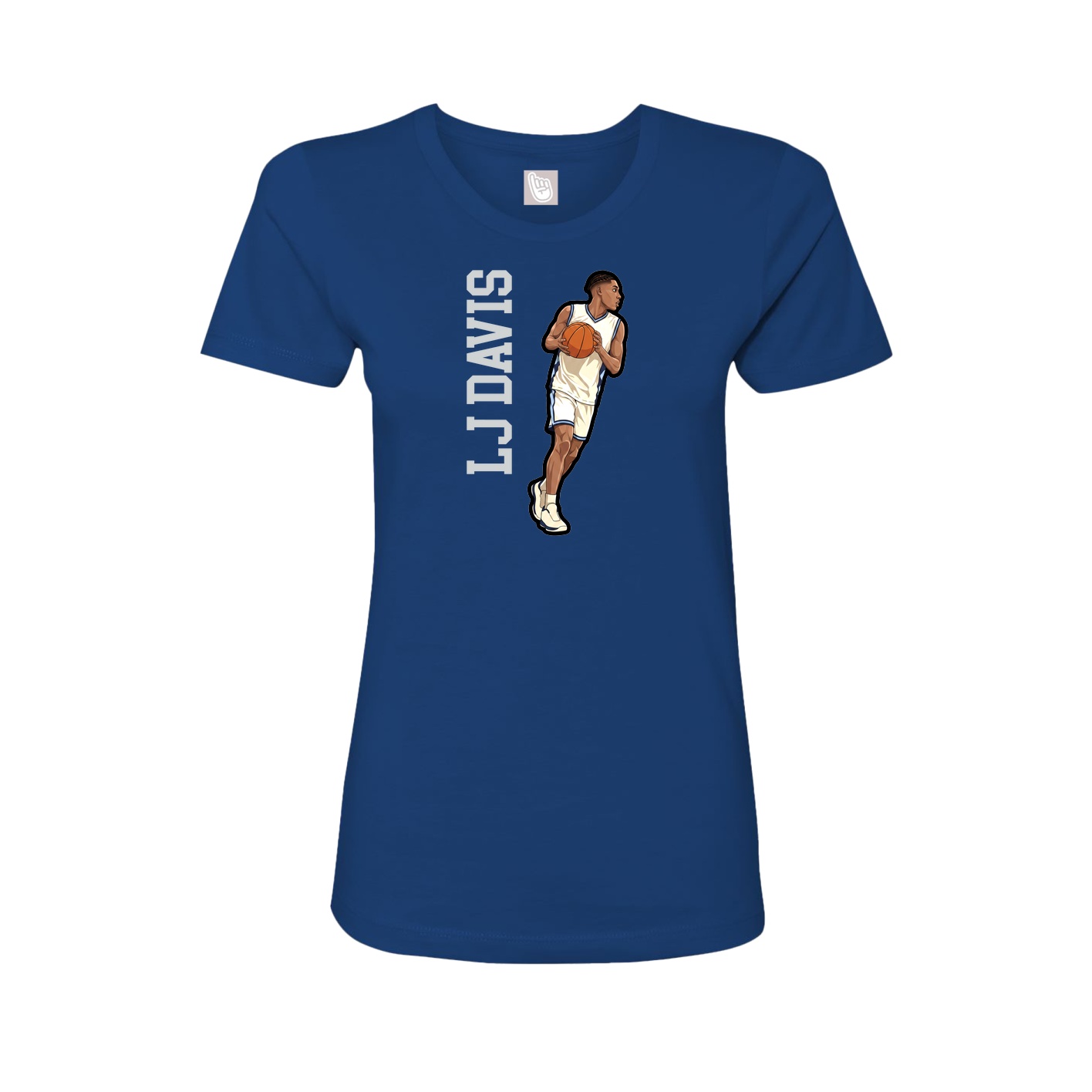 Womens Tee — Name Vertical in Royal