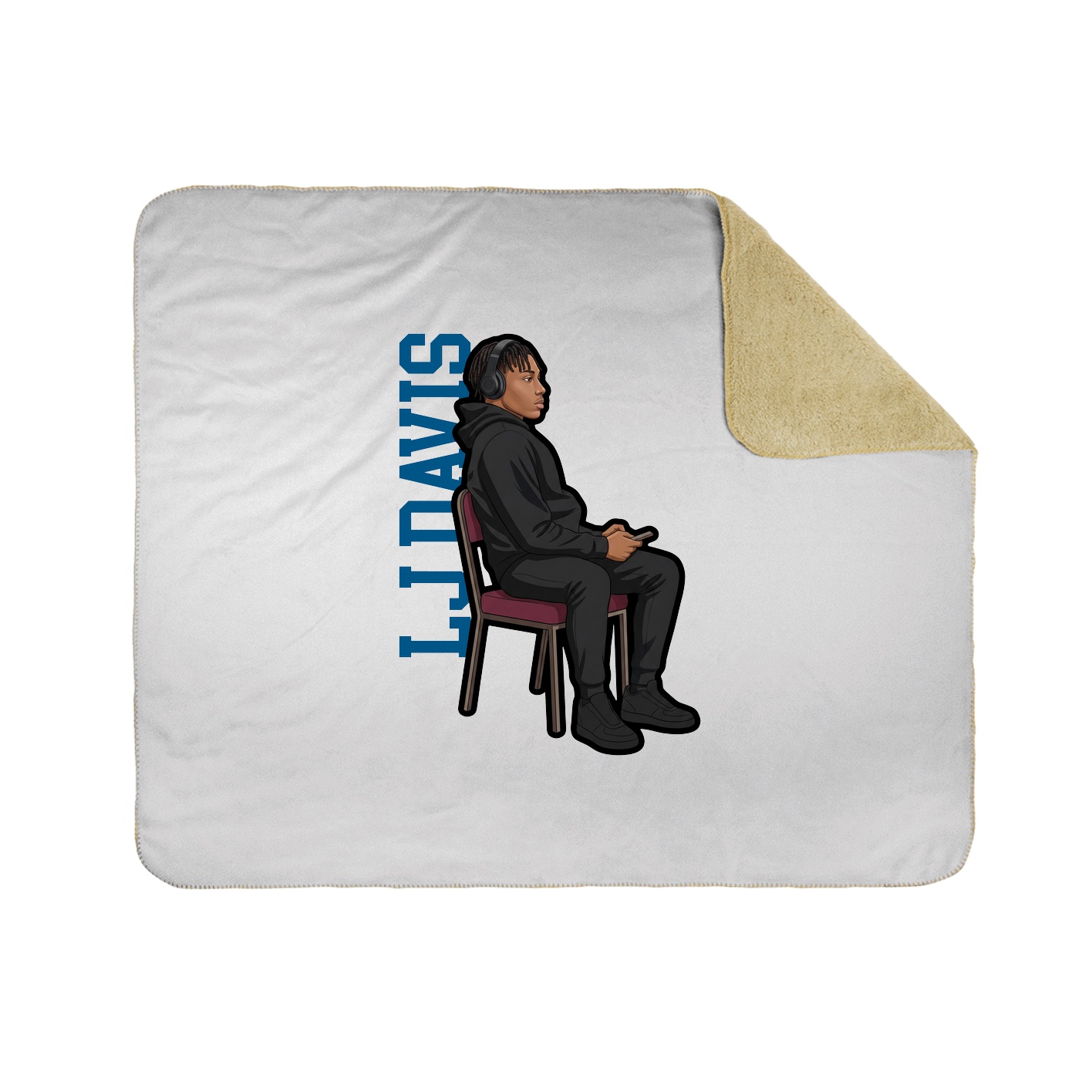 Throw Blanket — Name Vertical in White