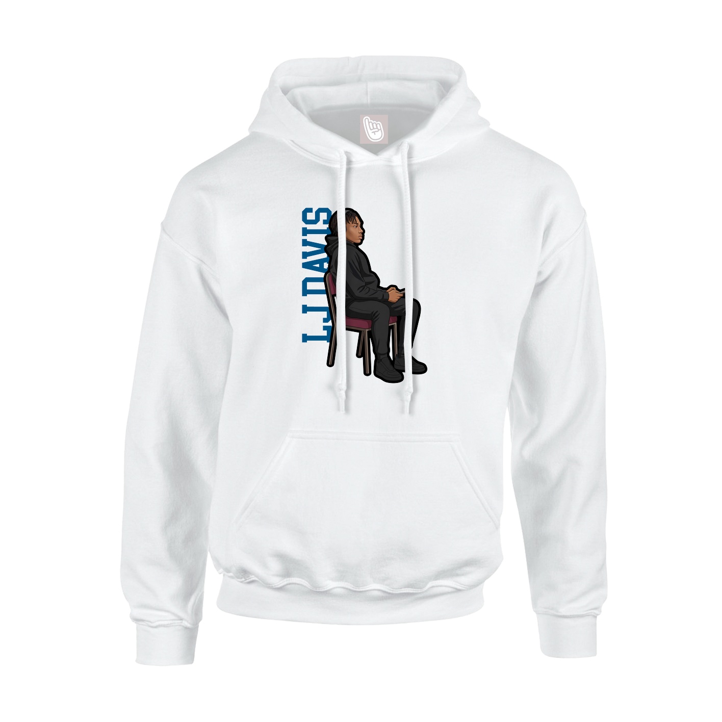Hoodie — Name Vertical in White