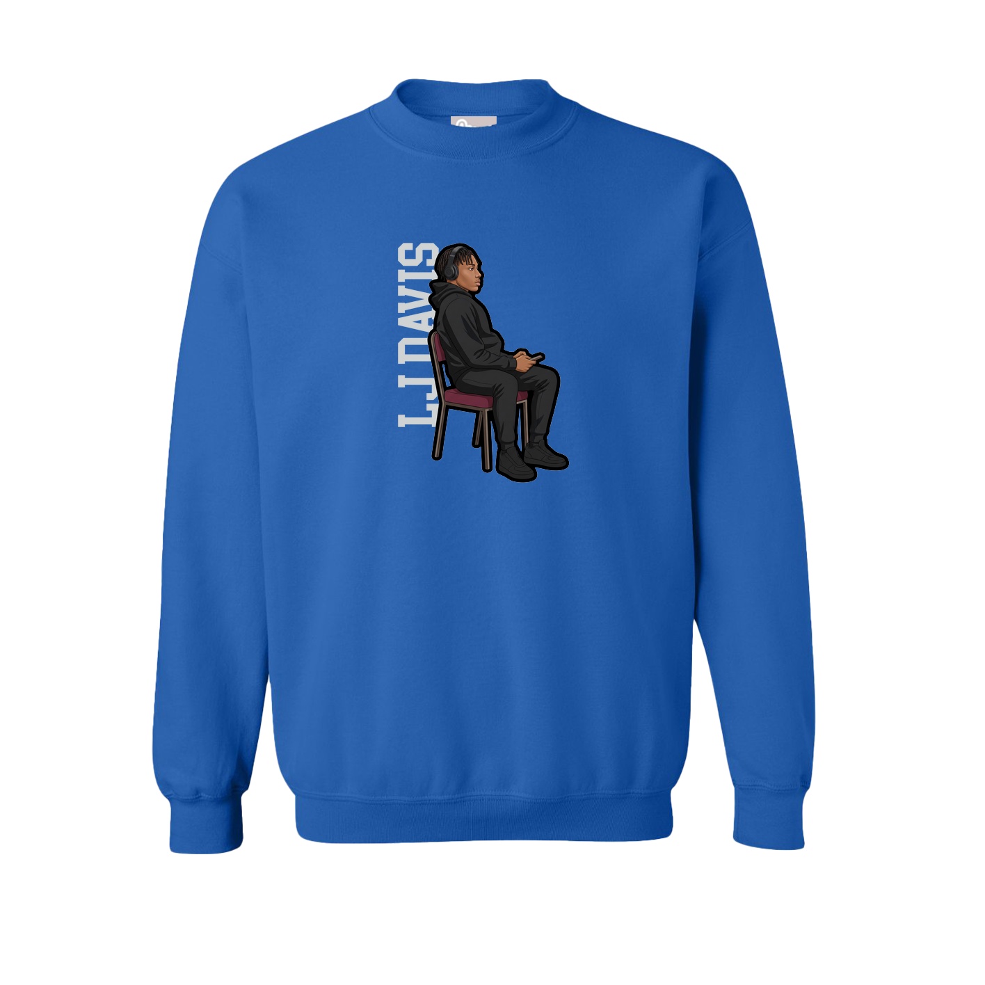 Fleece Crew — Name Vertical in Royal