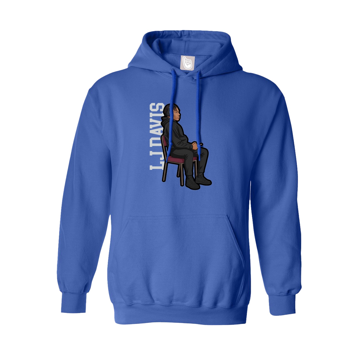 Youth Hoodie — Name Vertical in Royal