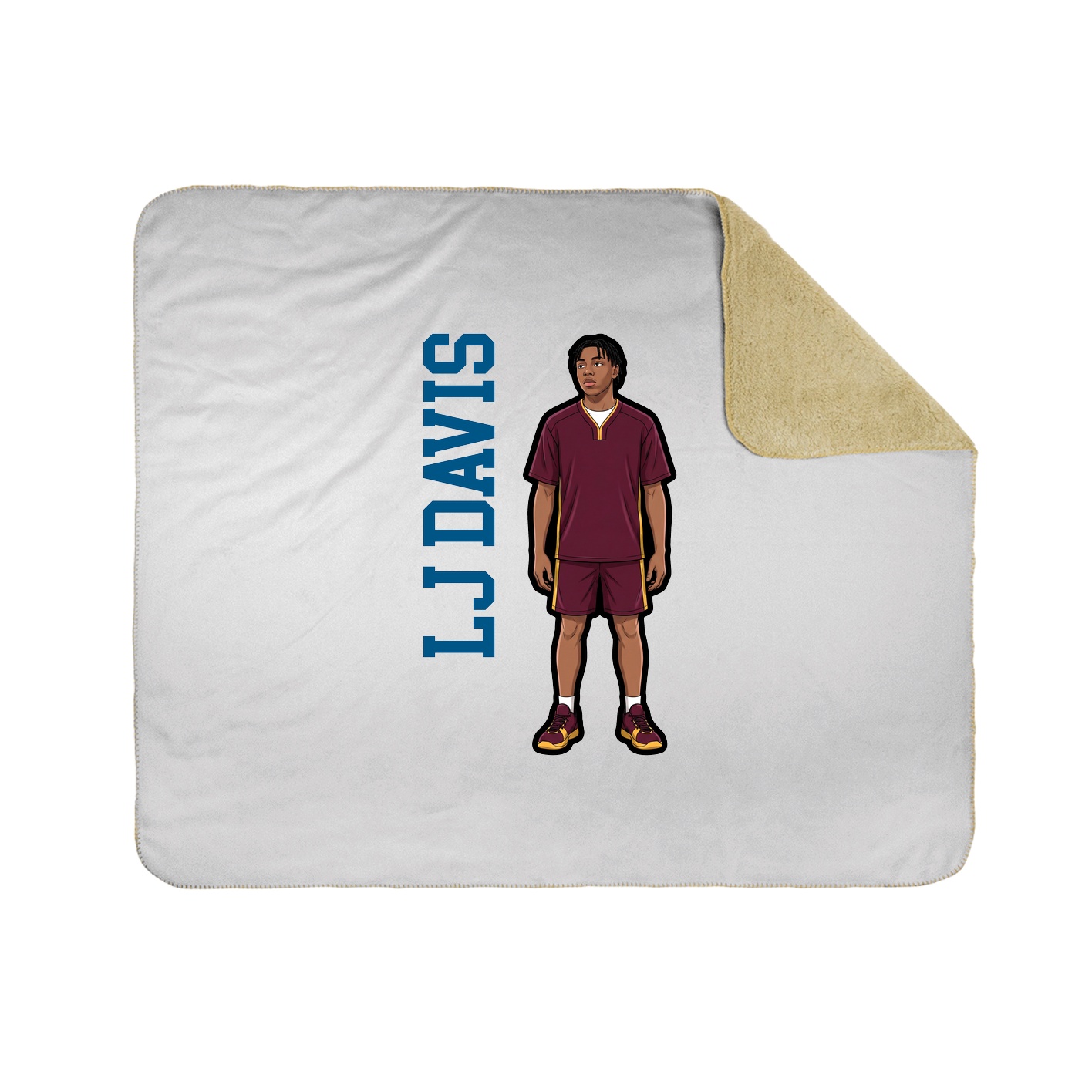 Throw Blanket — Name Vertical in White