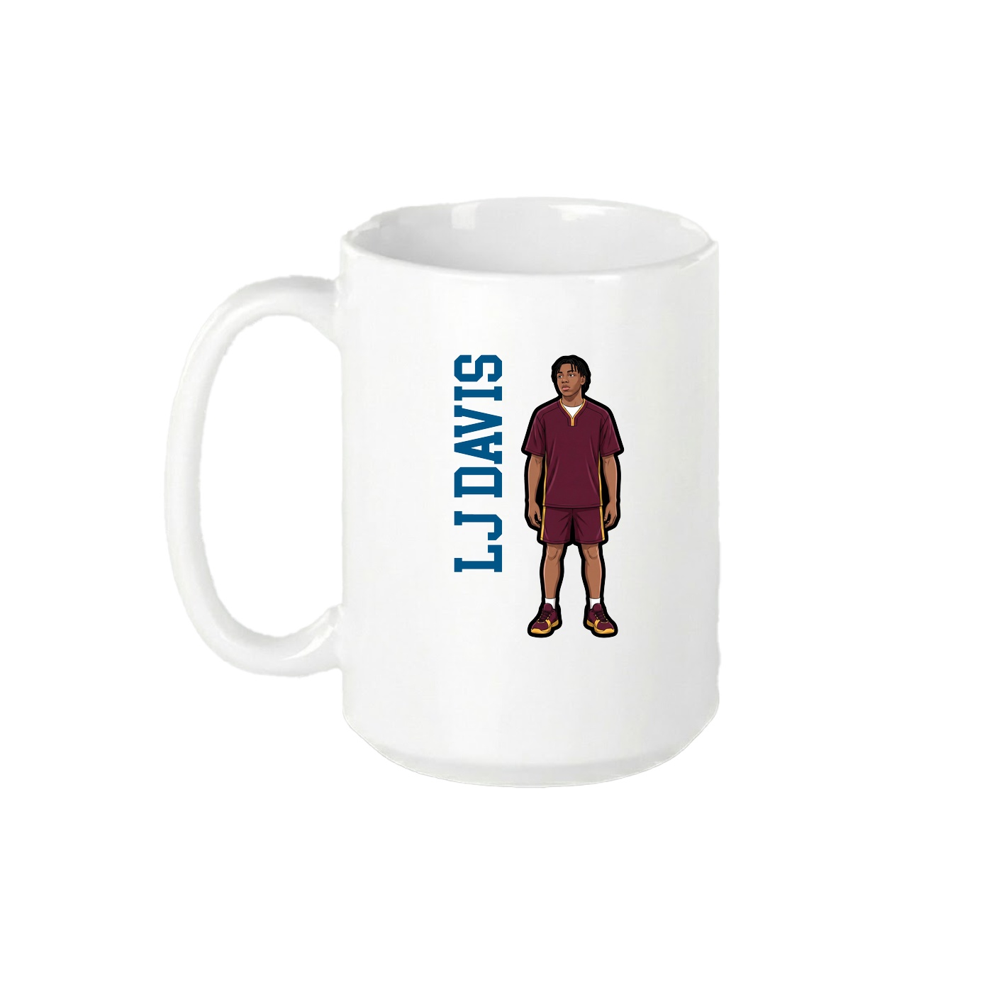 15oz Coffee Mug — Name Vertical in White
