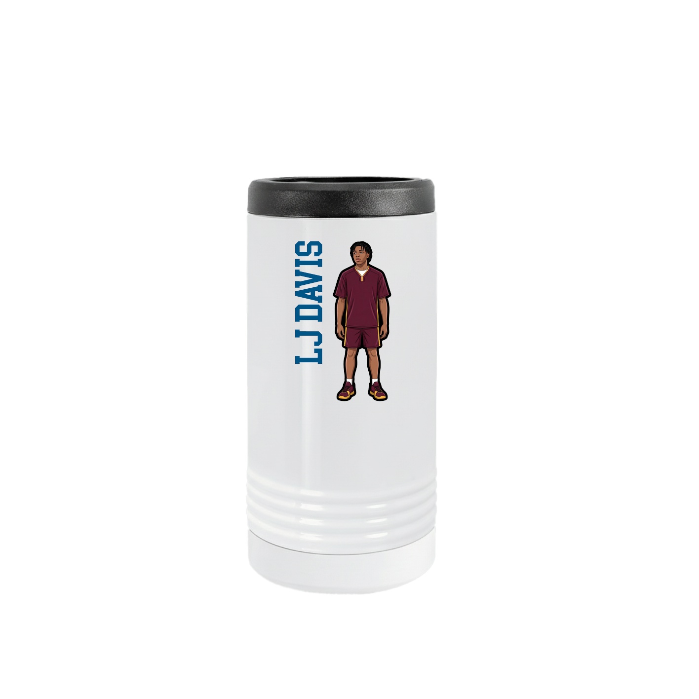 Slim Beverage Holder — Name Vertical in White