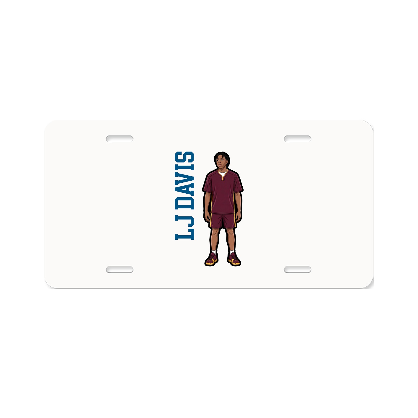 License Plate — Name Vertical in Classic