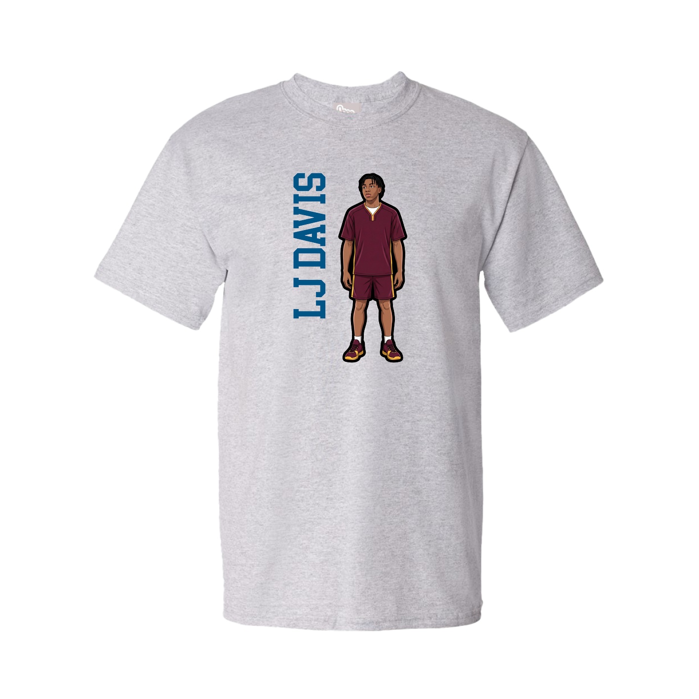 Tee — Name Vertical in Grey
