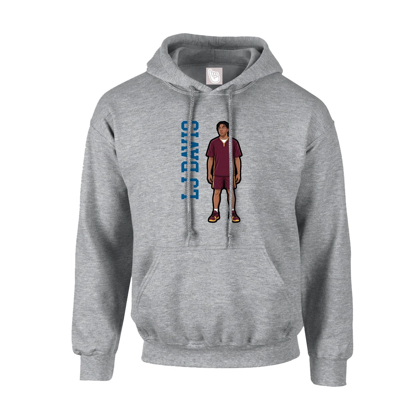 Hoodie — Name Vertical in Grey