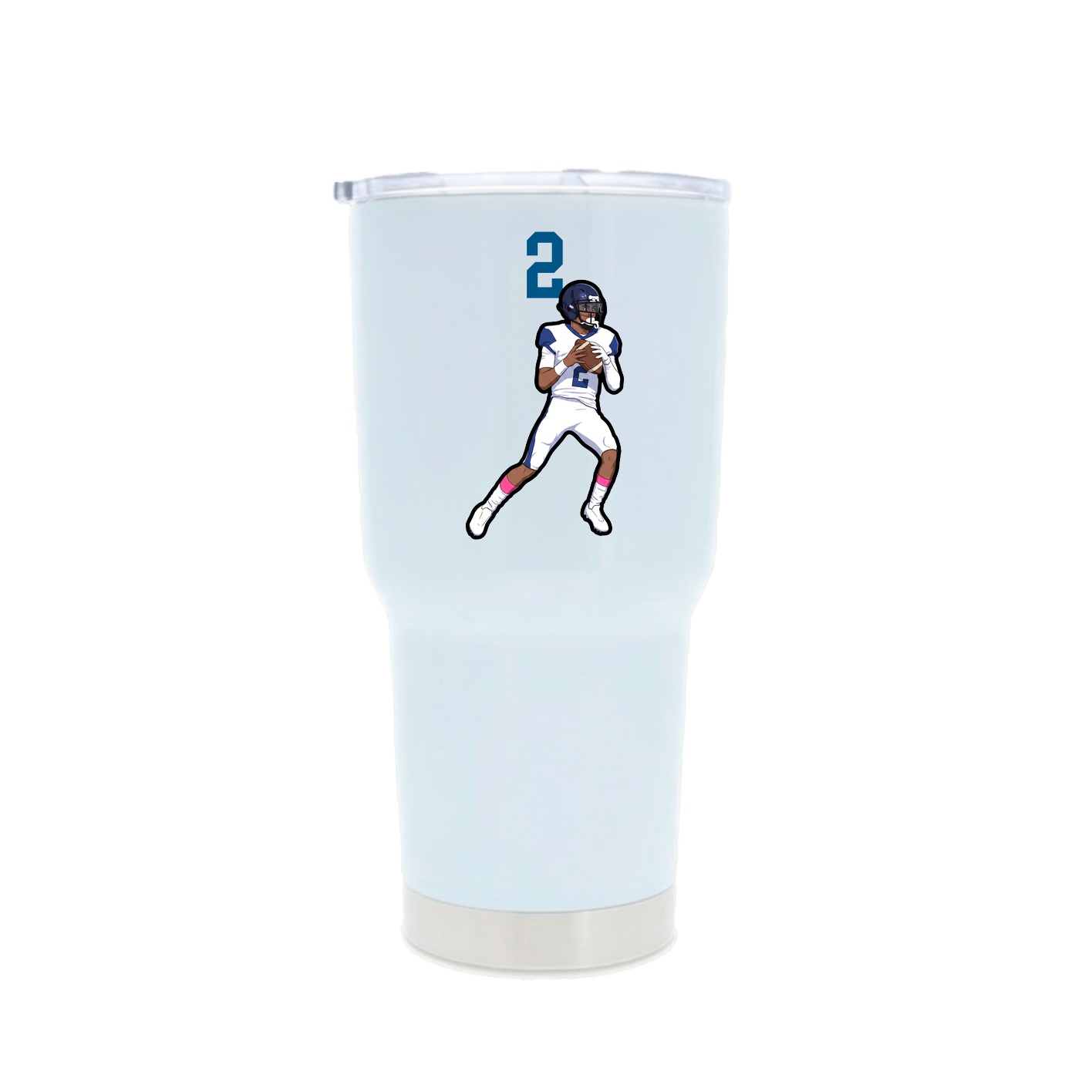 30oz Stainless Steel Tumbler — Number Top in White