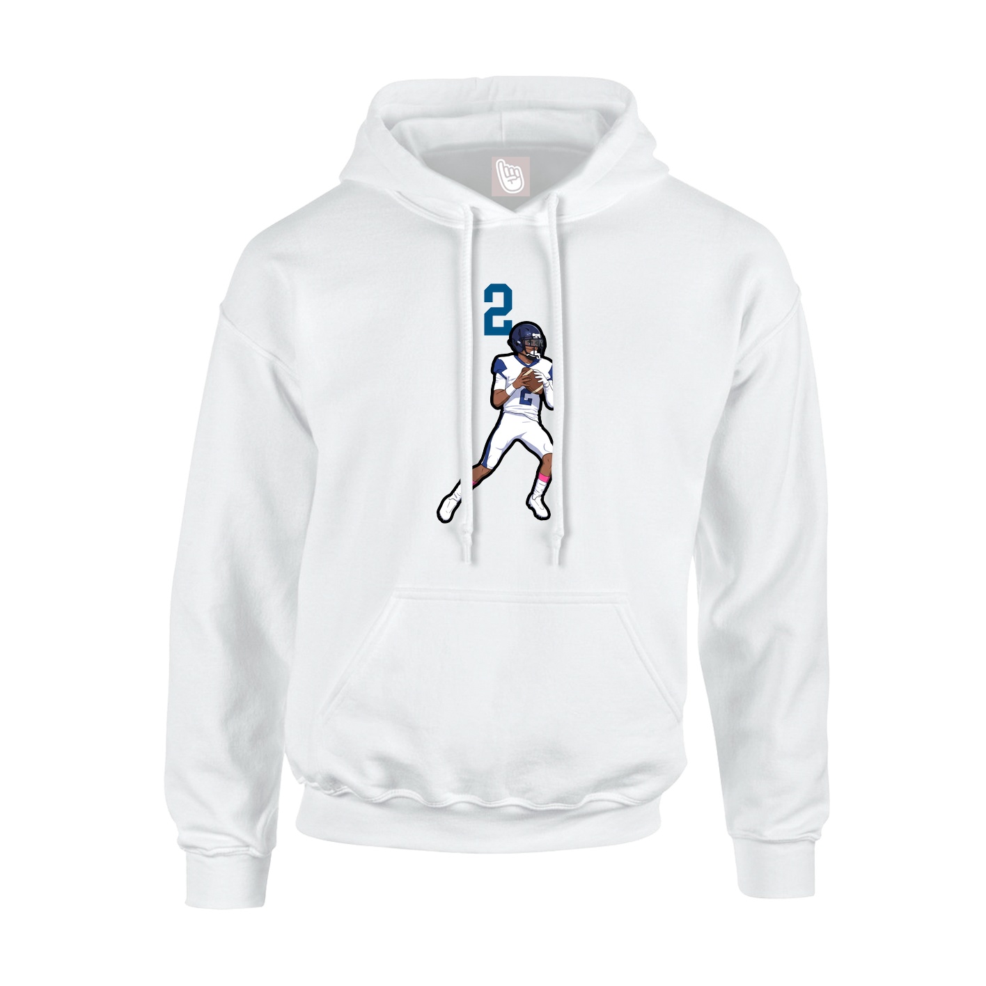 Hoodie — Number Top in White