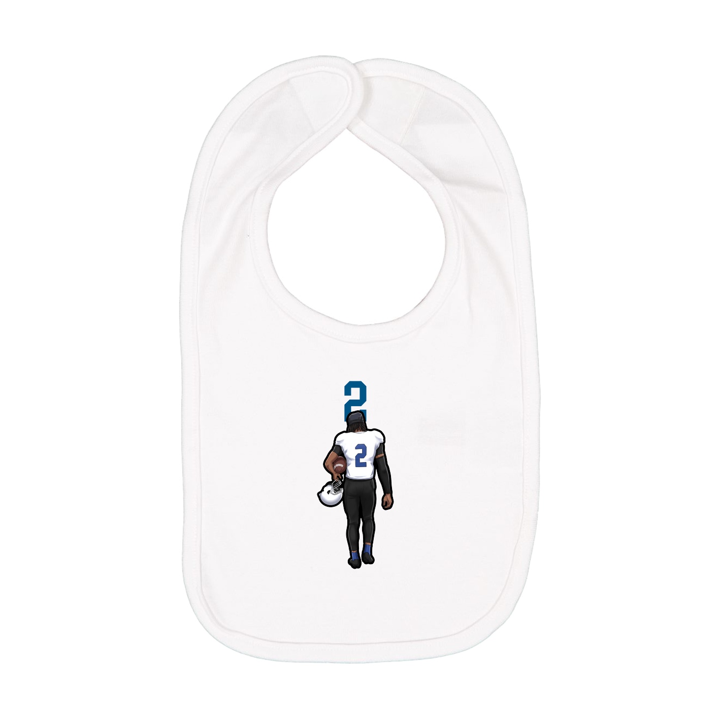 Infant Bib — Number Top in White