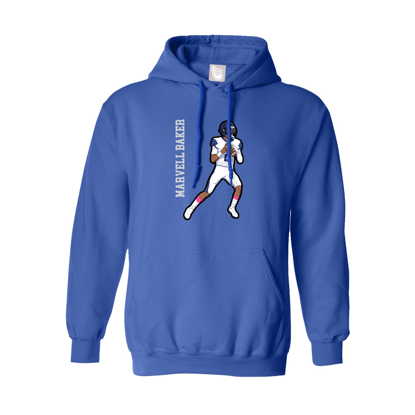 Hoodie — Name Vertical in Royal