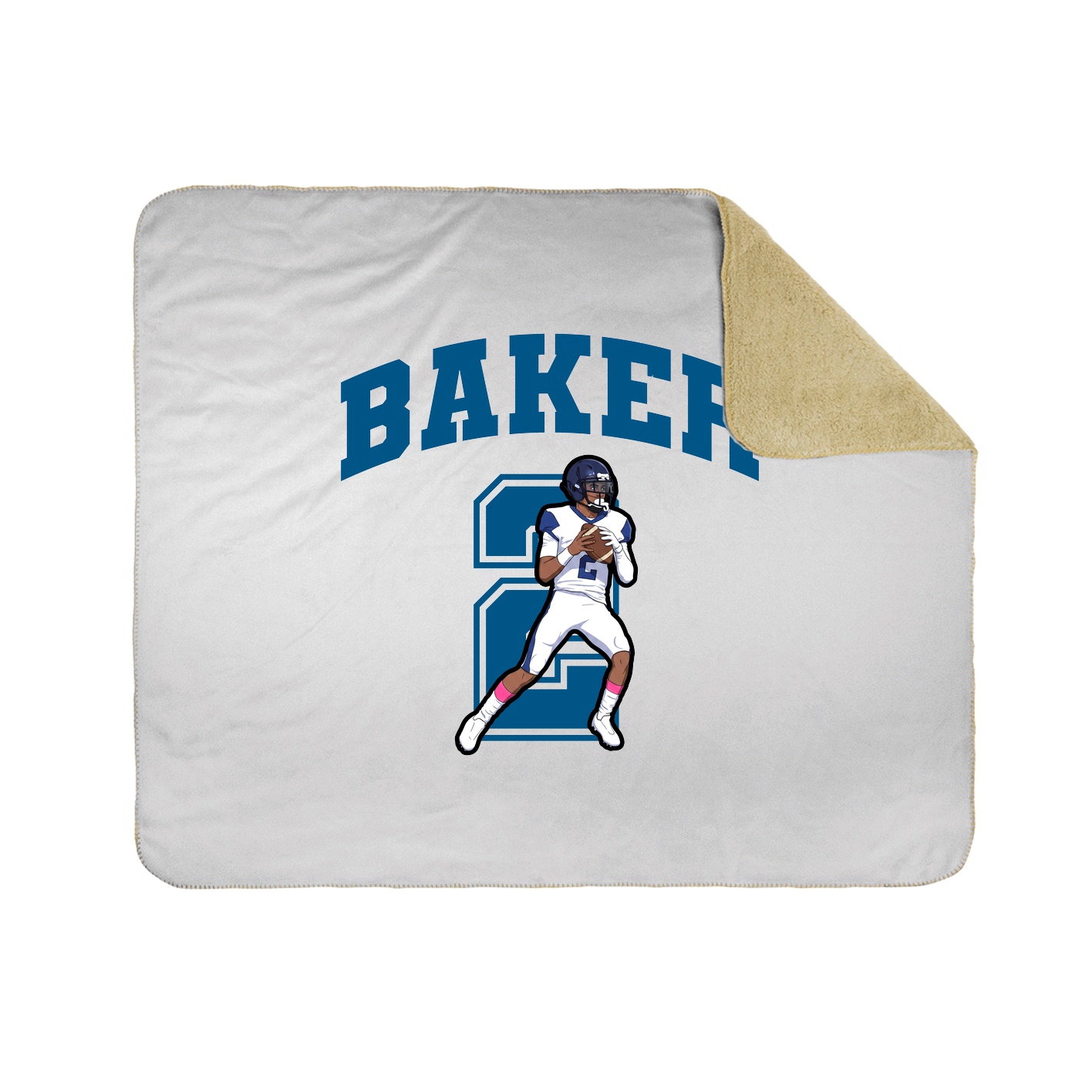 Throw Blanket — Number in White