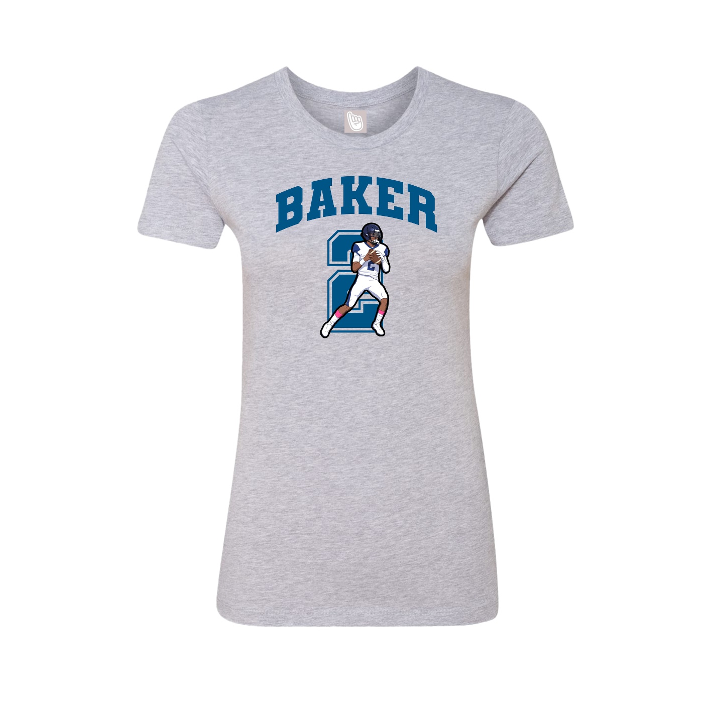 Fitted Women's Tee — Number in Grey