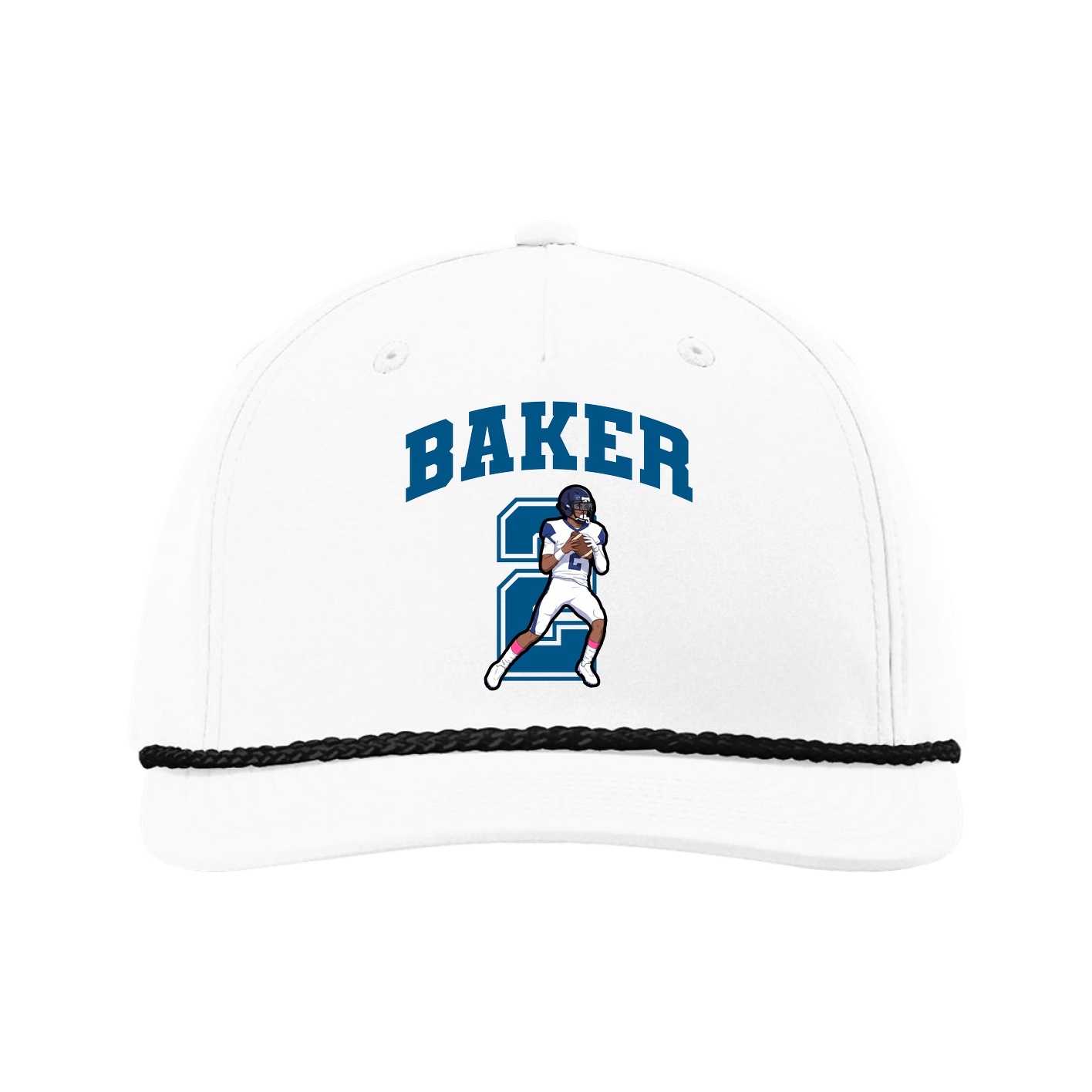 Five-Panel Classic Rope Cap — Number in White