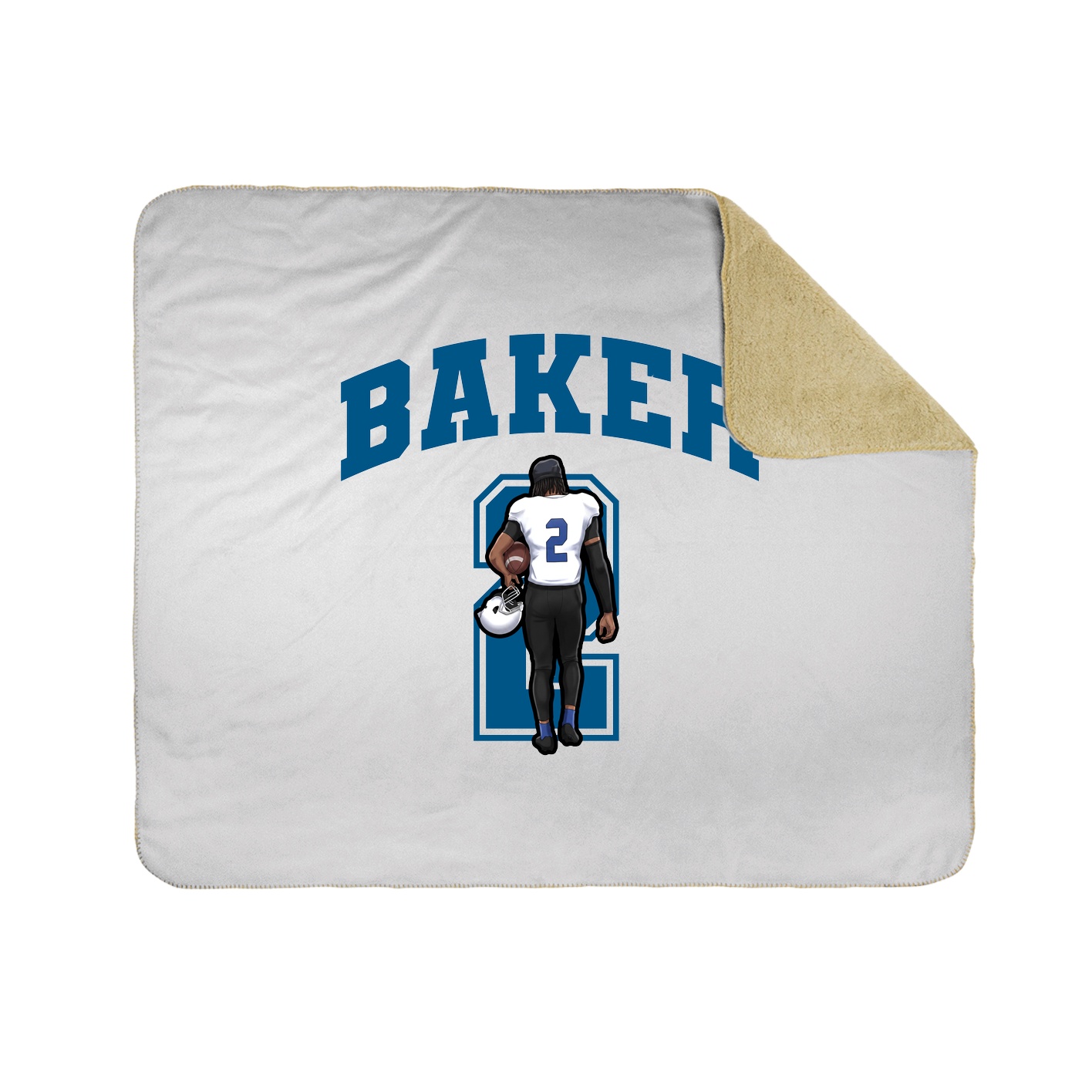 Throw Blanket — Number in White