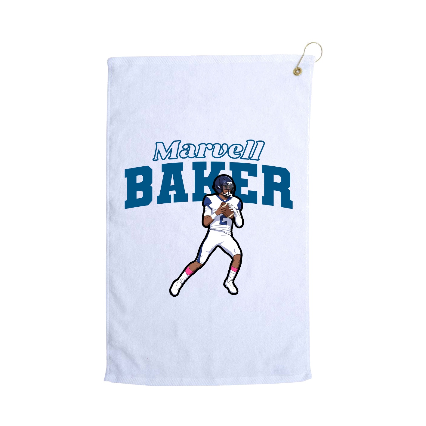 Golf Towel — Name Arch in White