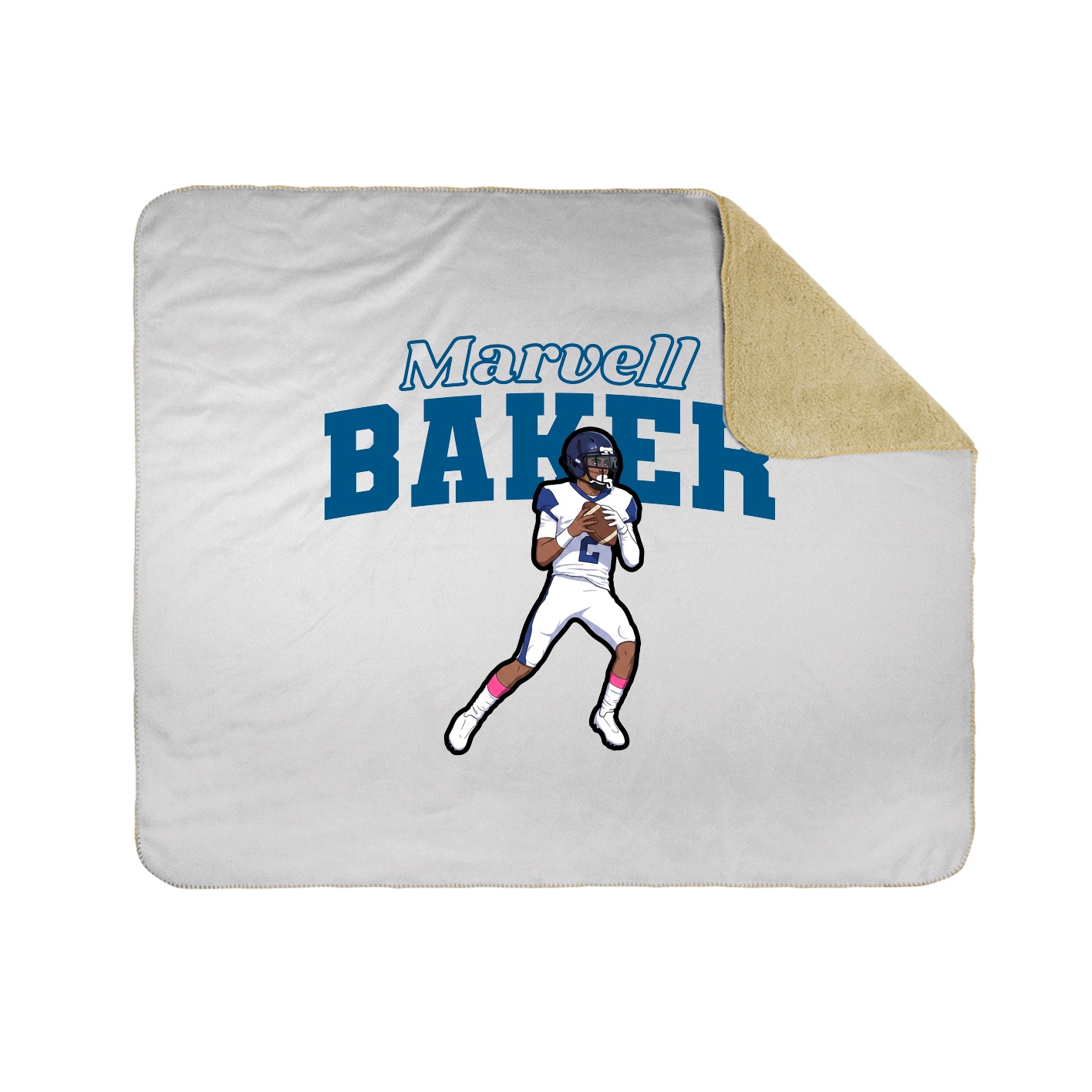 Throw Blanket — Name Arch in White