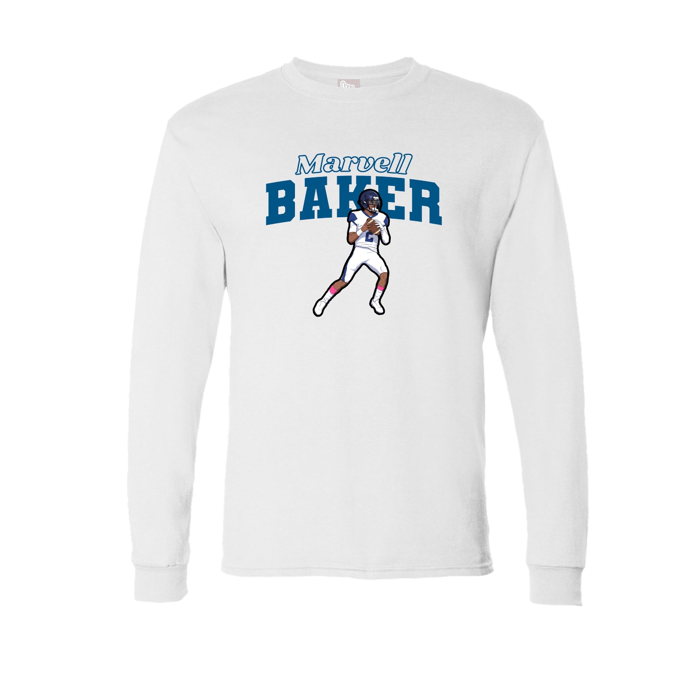 Long Sleeve Tee — Name Arch in White