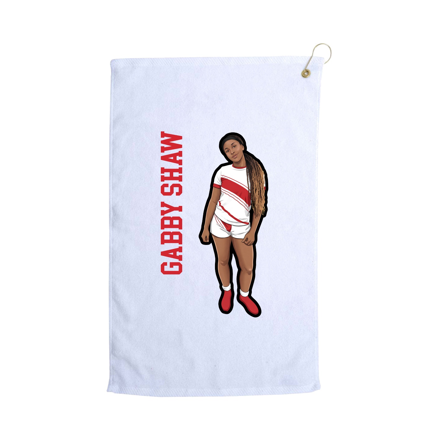 Golf Towel — Name Vertical in White