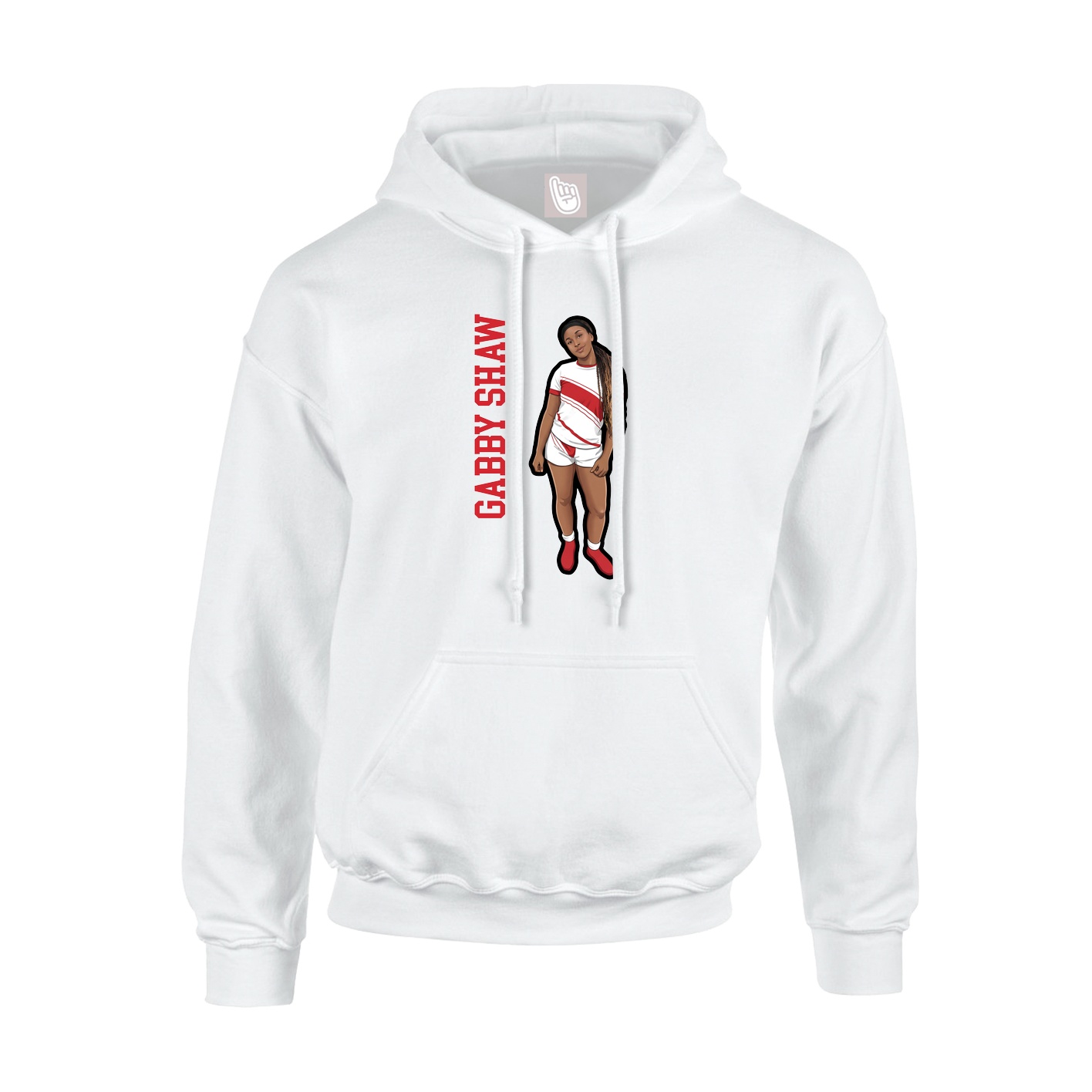 Youth Hoodie — Name Vertical in White