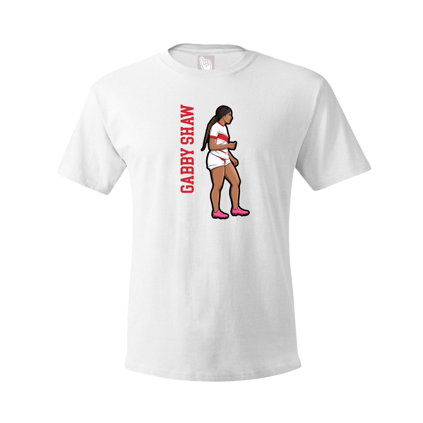 Youth Tee — Name Vertical in White