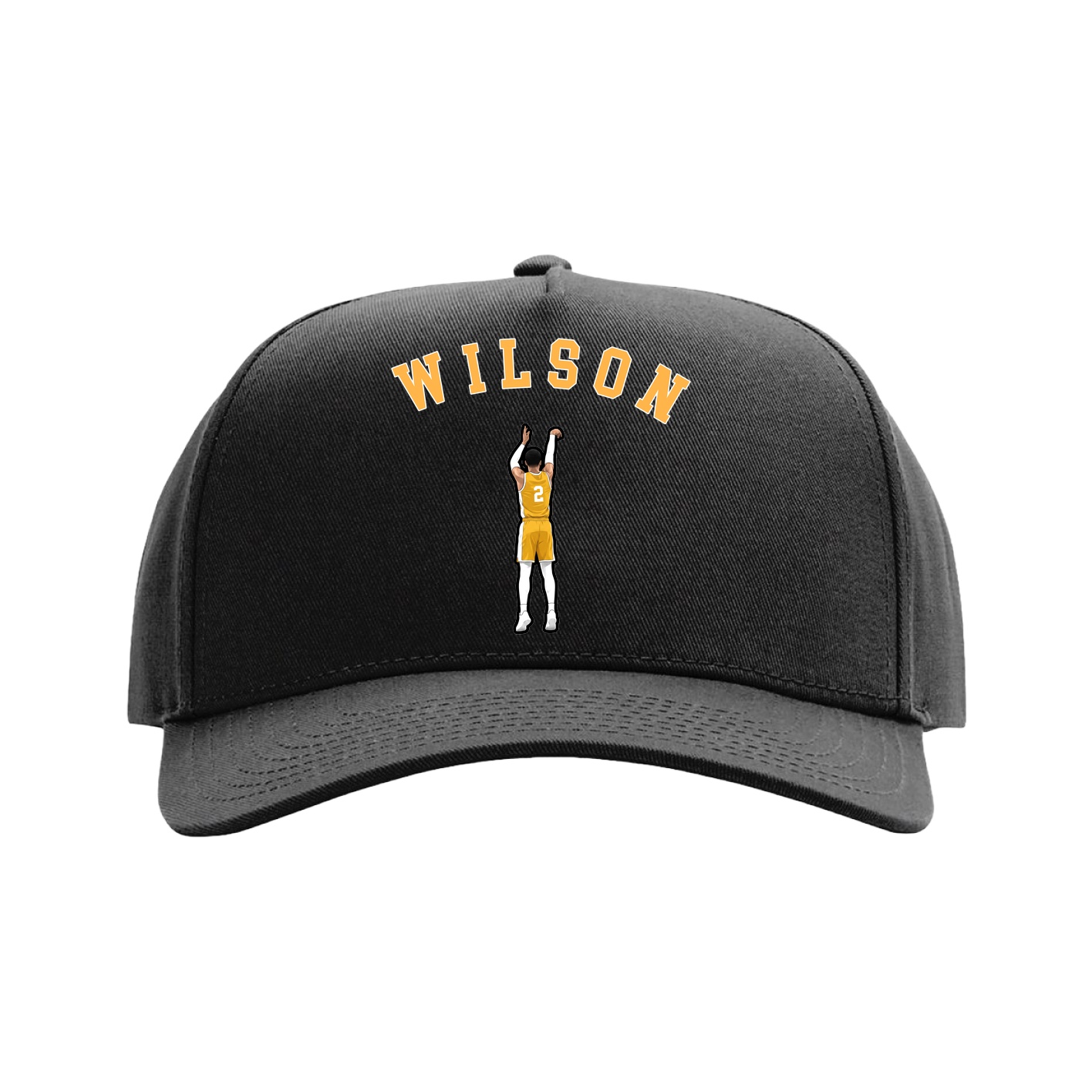 Full Fabric Five-Panel Champ Cap — Shirsey Arch in Black
