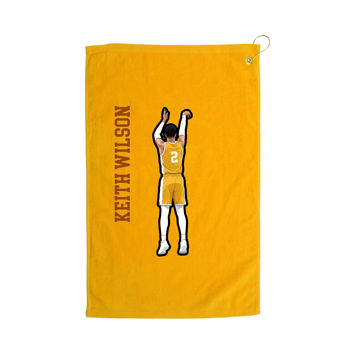 Golf Towel — Name Vertical in Gold