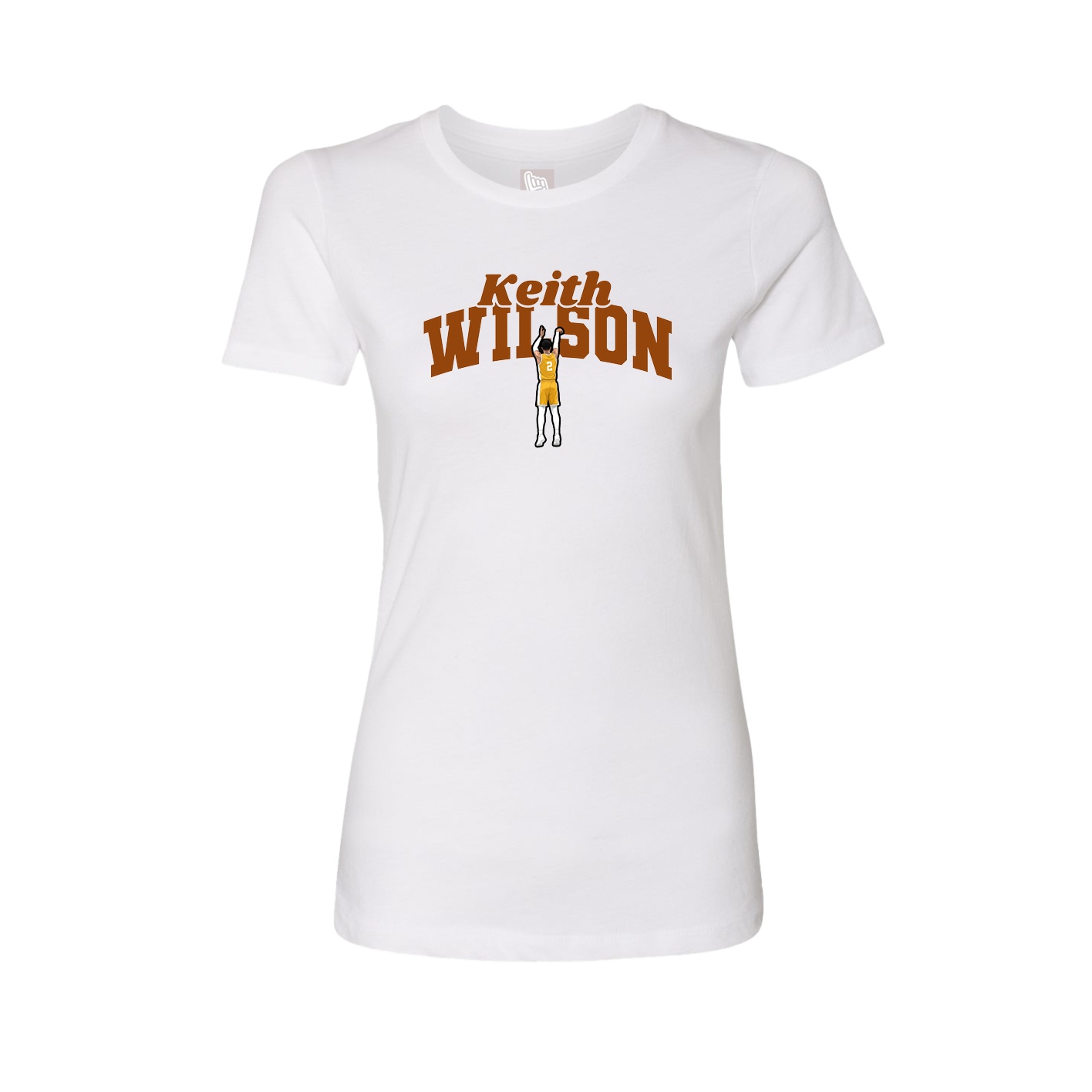 Fitted Women's Tee — Signature Arch in White