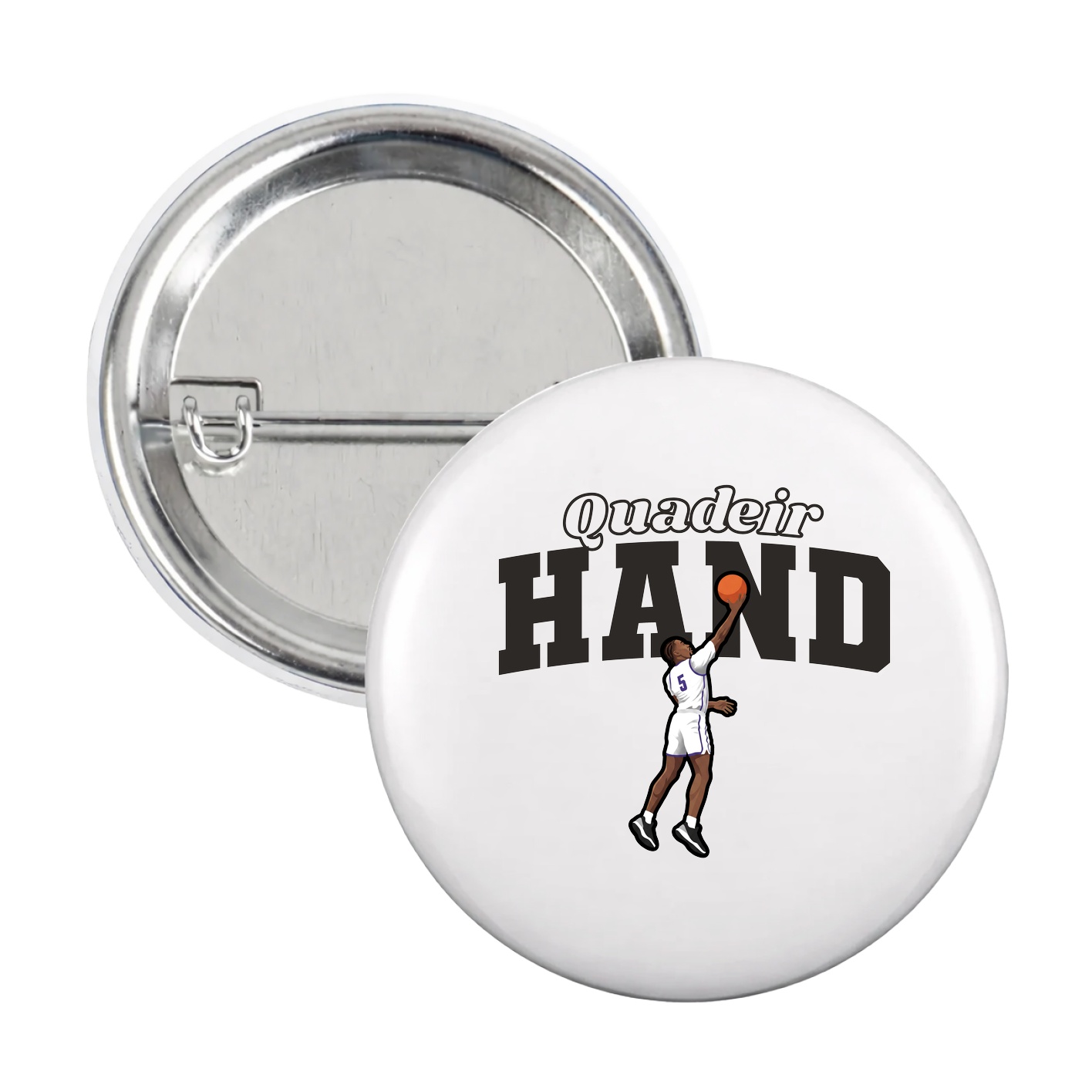 Game Day Button — Name Arch in White