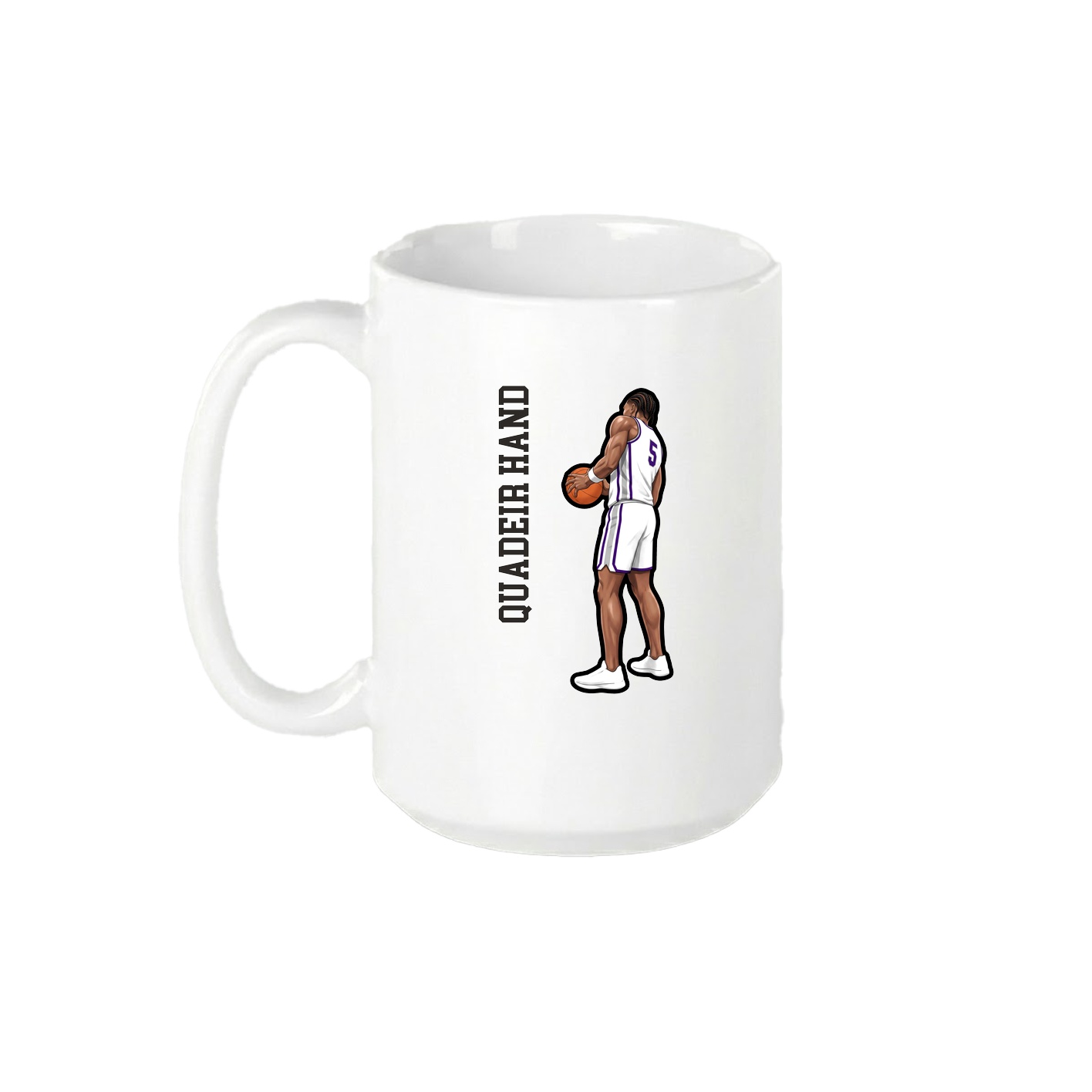 15oz Coffee Mug — Name Vertical in White