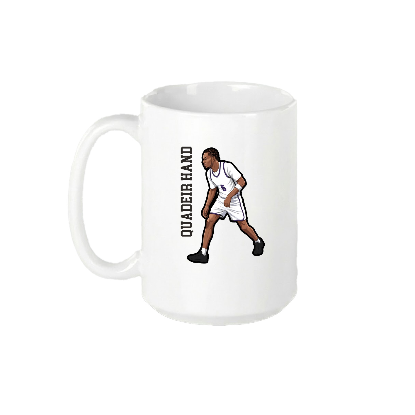 15oz Coffee Mug — Name Vertical in White